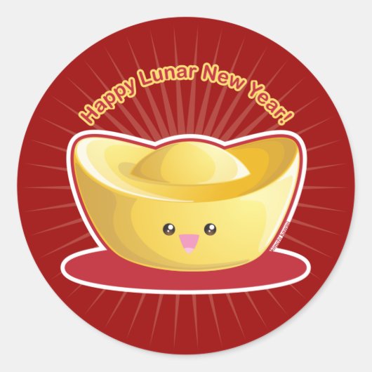 Sticker Rond Bonne année lunaire ! (Devant)