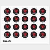 Sticker Rond Bonne année lunaire 2024 mignon Dragon chinois (Feuille)