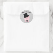 Sticker Rond Bonne année ! Pig Dapper (Sac)