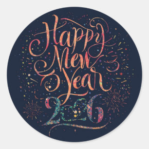 Sticker Rond Bonne année scintillante 2026
