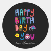 Sticker Rond Bonne Anniversaire Typographie moderne Personnalis (Devant)