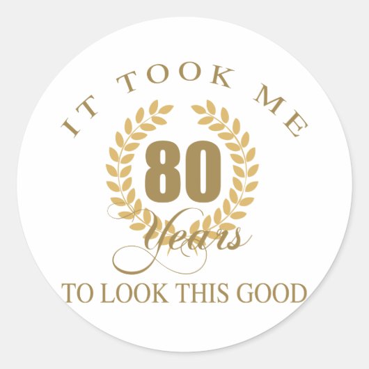 Sticker Rond Bonne apparence 80e anniversaire (Devant)