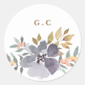 Sticker Rond Bonne aquarelle Florals Mariage Grand (Devant)