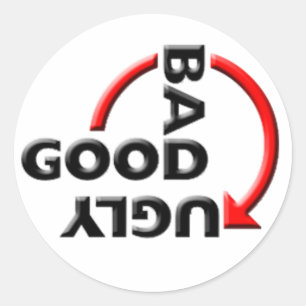 Sticker Rond BONNE BAD UGLY Red flèche