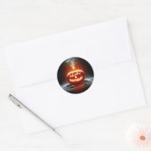 Sticker Rond Bonne bougie Jack-o-lanterne pour anniversaire (Enveloppe)