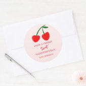 Sticker Rond Bonne cerise Saint-Valentin (Enveloppe)