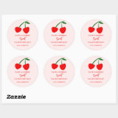 Sticker Rond Bonne cerise Saint-Valentin (Feuille)