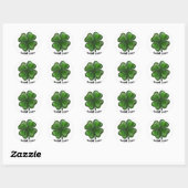 Sticker Rond Bonne chance Clover (Feuille)