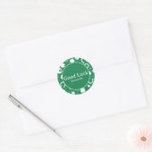 Sticker Rond Bonne chance Shamrock vert (Enveloppe)
