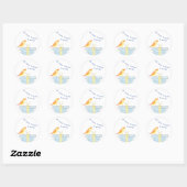 Sticker Rond Bonne Chanson d'anniversaire (Simple Petit Oiseau) (Feuille)