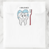 Sticker Rond Bonne dent et brosse (Sac)