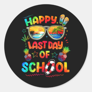 Sticker Rond Bonne Dernière Journée D'Enseignants De Fin D'Anné