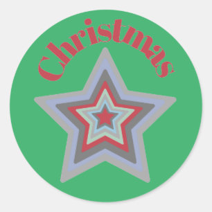 Sticker Rond Bonne étoile de Noël