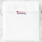 Sticker Rond Bonne fête d'anniversaire (Sac)