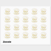 Sticker Rond Bonne fête d'anniversaire Custom Gold (Feuille)