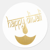 Sticker Rond Bonne Fête De Lumière De Diwali (Devant)
