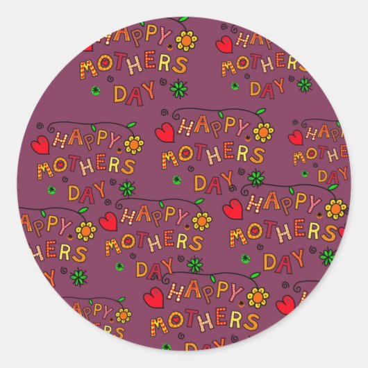 Sticker Rond Bonne fête des mères (Devant)