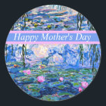 Sticker Rond Bonne fête des mères, célèbre oeuvre Monet,<br><div class="desc">Joyeuse fête des mères - Claude Monet la célèbre peinture,  Water Lilies,  1919.</div>