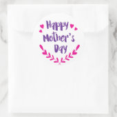 Sticker Rond Bonne fête des mères, Coeurs - Glossy, Lg., (Sac)