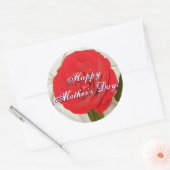 Sticker Rond Bonne fête des mères Rose rouge (Enveloppe)