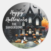 Sticker Rond Bonne fête d'Halloween (Devant)