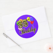 Sticker Rond Bonne fête du 55e anniversaire (Enveloppe)