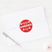 Sticker Rond Bonne fête du Canada en rouge (Enveloppe)