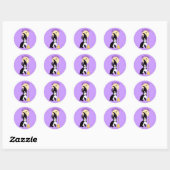 Sticker Rond Bonne Halloween Boston Terrier Witch (Feuille)