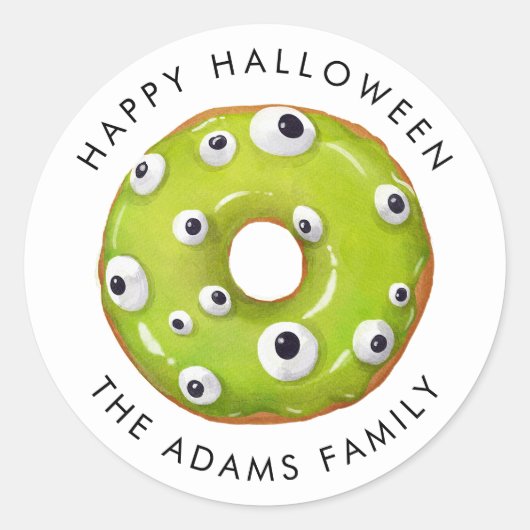 Sticker Rond Bonne Halloween Gooey Green Donut (Devant)