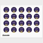 Sticker Rond Bonne Hanoukka (Feuille)