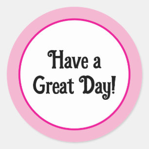 Sticker Rond Bonne journée Positive Rose