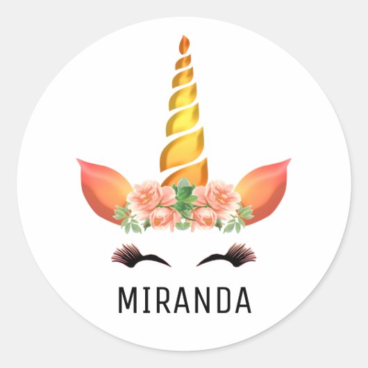 Sticker Rond Bonne licorne (Devant)