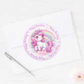 Sticker Rond Bonne licorne d'anniversaire (Enveloppe)