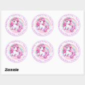 Sticker Rond Bonne licorne d'anniversaire (Feuille)