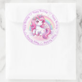 Sticker Rond Bonne licorne d'anniversaire (Sac)