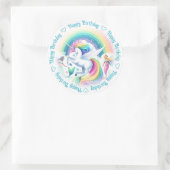 Sticker Rond Bonne licorne d'anniversaire et sirènes (Sac)