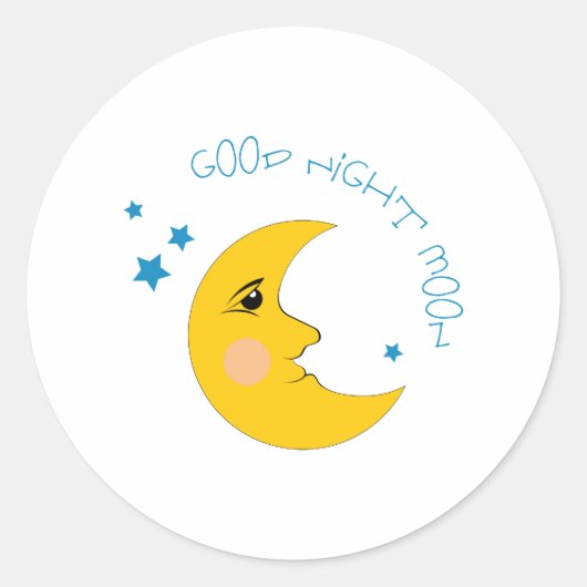 Sticker Rond Bonne Lune de nuit (Devant)