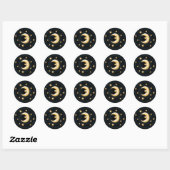 Sticker Rond Bonne lune de rêve (Feuille)