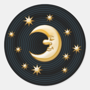 Sticker Rond Bonne lune de rêve