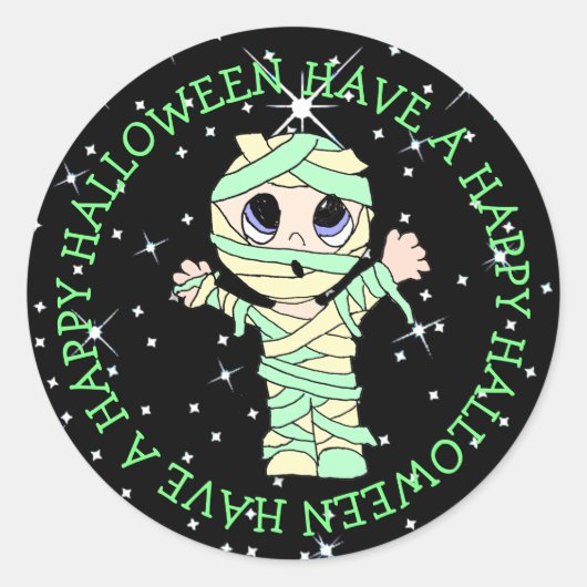 Sticker Rond Bonne maman d'Halloween (Devant)