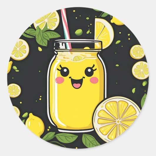 Sticker Rond Bonne Mignonne Lemonade (Devant)