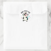 Sticker Rond Bonne Moo Année Funny Cow Pun (Sac)