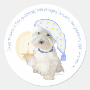 Sticker Rond Bonne nuit Bleu