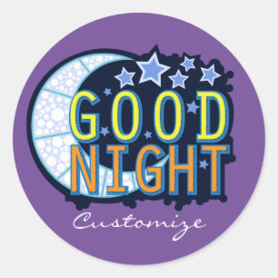 Sticker Rond Bonne nuit Croissant Lune Thunder_Cove