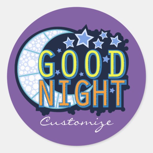 Sticker Rond Bonne nuit Croissant Lune Thunder_Cove (Devant)