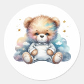 Sticker Rond bonne nuit en peluche (Devant)