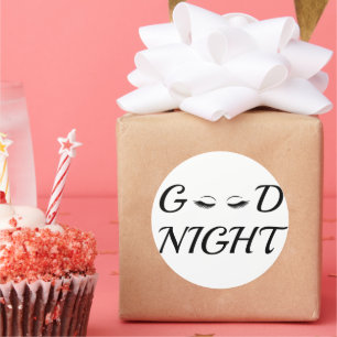 Sticker Rond Bonne nuit Eyelashes Feminine Relaxation Design