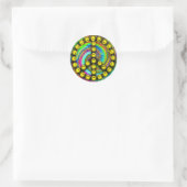 Sticker Rond Bonne Paix hippie (Sac)