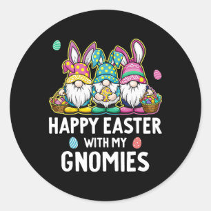 Sticker Rond Bonne Pâques Avec Mes Jeunes Filles Filles Enfants