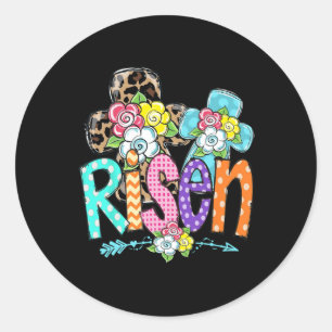 Sticker Rond Bonne Pâques Pour Les Filles Chrétiennes Maman Il 